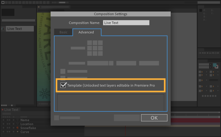 在 Premiere Pro 中使用 After Effects 的实时文本模板